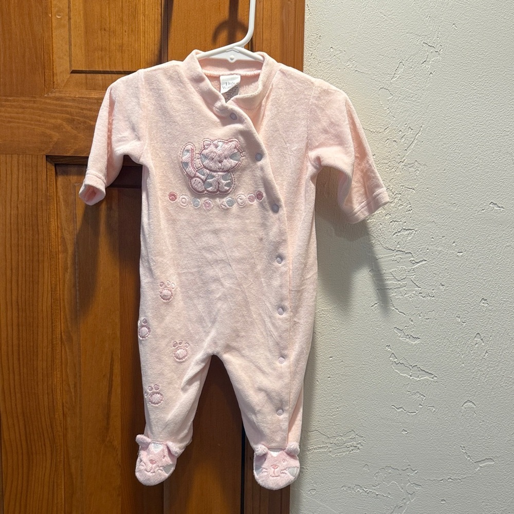 Little Wonders Pink Cat Footie One Piece. 3/20